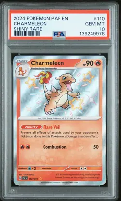 Charmeleon 110/091 Shiny Rare Paf En-paldean Fates Pokemon PSA 10 - Image 1