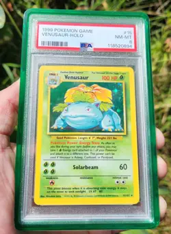 Pokemon Venusaur Base Set Holo Unlimited Rare Card 15/102 1999 PSA 8 - Image 2