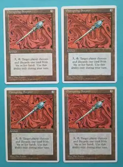 Magic the Gathering MTG Fourth (4TH) Editon DISRUPTING SCEPTER X 4 LP/EX R 1995! - Image 1