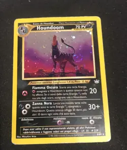 HOUNDOOM 2001 Pokemon Neo revelation DOUBLE HOLO ERROR #8 HP Italian Swirl - Image 1