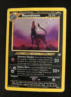 HOUNDOOM 2001 Pokemon Neo revelation DOUBLE HOLO ERROR #8 HP Italian Swirl - Image 5