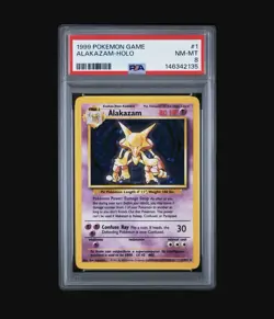1999 Pokemon Base Set Alakazam Holo #1/102 – PSA 8 NM M NEW CERT - Image 1