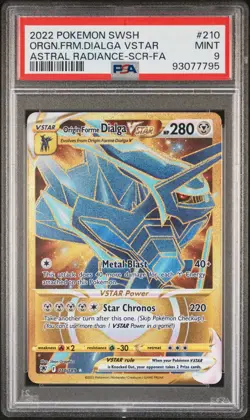 POKEMON SWORD & SHIELD ASTRAL RADIANCE FULL ART/ORIGIN FORME DIALGA VSTAR PSA 9 - Image 1