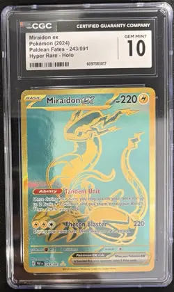 Pokemon Miraidon ex 243/091 SV: Paldean Fates Hyper Rare Holo CGC 10 - Image 1
