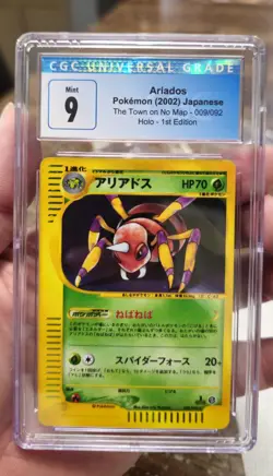 2002 Pokemon JP Holo Ariados The Town On No Map 009-092 First Edition CGC 9 - Image 1
