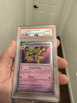2024 POKEMON TWM EN-TWILIGHT MASQUERADE #082 ALAKAZAM PSA 10 - Image 1