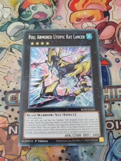 Yu-Gi-Oh! Full Armored Utopic Ray Lancer BLTR-EN003 1st Edition Secret Rare - Image 1