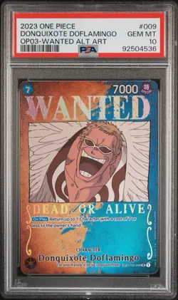 DONQUIXOTE DOFLAMINGO ST03-009 PSA 10 WANTED ALTERNATE ART ONE PIECE English - Image 1