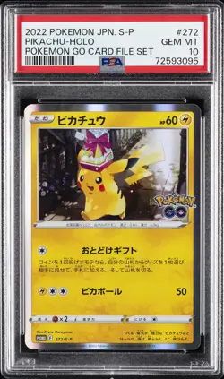 2022 POKEMON JPN S PROMO POKEMON GO CARD FILE SET #272 PIKACHU-HOLO PSA 10 - Image 1
