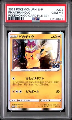 2022 POKEMON JPN S PROMO POKEMON GO CARD FILE SET #272 PIKACHU-HOLO PSA 10 - Image 1