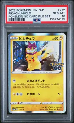 2022 POKEMON JPN S PROMO POKEMON GO CARD FILE SET #272 PIKACHU-HOLO PSA 10 - Image 1