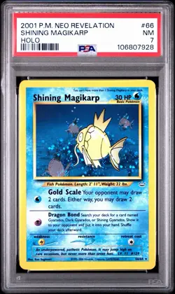 Pokemon Neo Revelation Shining Magikarp Card 66/64 2001 PSA 7 - Image 1