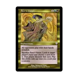 WOTC MtG Invasion Seer's Vision (U) (Foil) EX - Image 1