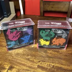 Pokemon TCG Evolving Skies ETB 2x Set w/ Acrylic cases - Image 1