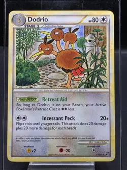 Pokemon TCG Dodrio 11/90 Non-Holo RARE Undaunted 2010 LP - Image 1