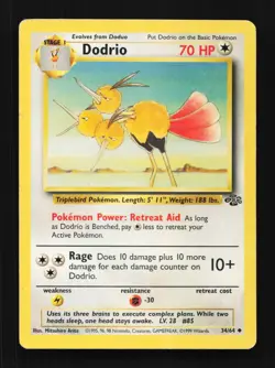 Dodrio 34/64 HP Jungle English Pokemon Card TCG - Image 1