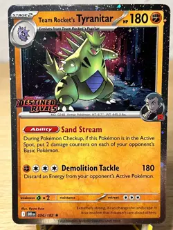 Team Rocket's Tyranitar (Prerelease) 096/182 Holofoil Rare Pokemon NM/M - Image 1