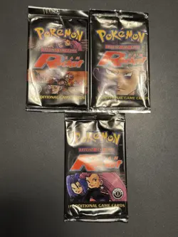 Pokemon Team Rocket 1st Edition Booster Pack Wrapper Set Of 3 EMPTY/OPENED! - Image 2