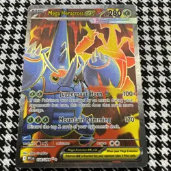 Mega Heracross ex 108/094 Me02: Phantasmal Flames Holo Pokemon Near Mint - Image 1
