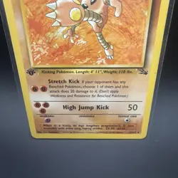 1st Edition Hitmonlee Rare Fossil 22/62 Pokemon TCG - Image 3
