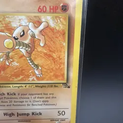 1st Edition Hitmonlee Rare Fossil 22/62 Pokemon TCG - Image 4