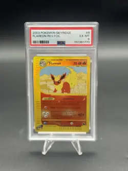 2003 POKEMON SKYRIDGE #8 FLAREON REVERSE FOIL PSA 6 - Image 1