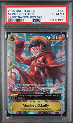 LUFFY & ZORO PSA 10 PAIR 2025 ONE PIECE PROMOS ILLUSTRATION BOX VOL. 3 - Image 1