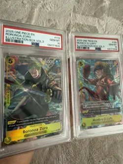 LUFFY & ZORO PSA 10 PAIR 2025 ONE PIECE PROMOS ILLUSTRATION BOX VOL. 3 - Image 5