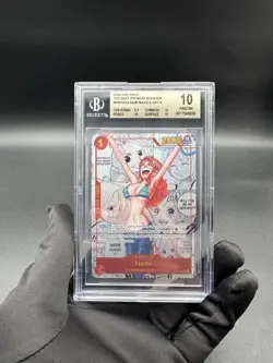 One Piece CCG Nami The Premium Best Booster Nami Manga Alt Art OP01-016 BGS 10 - Image 1