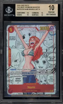 One Piece CCG Nami The Premium Best Booster Nami Manga Alt Art OP01-016 BGS 10 - Image 4