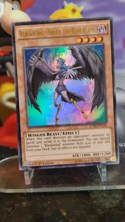 BLACKWING Shura the Blue Flame YU-GI-OH Foil 1st Edit. Trading Card LC5D-EN114 - Image 1