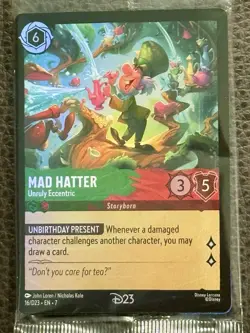 Disney Lorcana D23 2026 Mad Hatter Unruly Eccentric Card TCG Gold Member Promo - Image 2