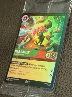 Disney Lorcana D23 2026 Mad Hatter Unruly Eccentric Card TCG Gold Member Promo - Image 4