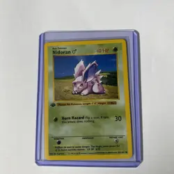Pokemon Card Nidoran M 1st Edition Base Set Shadowless 55/102 NM - Image 1
