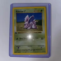 Pokemon Card Nidoran M 1st Edition Base Set Shadowless 55/102 NM - Image 2