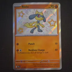 Riolu SV: Paldean Fates Shiny Rare Holo Basic 70 HP 173/091 English 2024 - Image 1