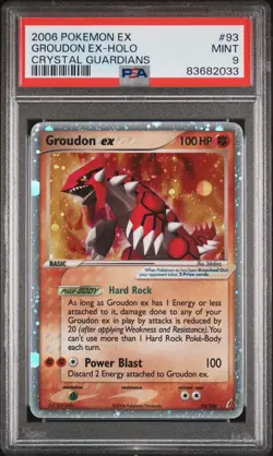 Pokemon Groudon ex EX Crystal Guardians Holo Ultra Rare #93 PSA 9 Mint - Image 1