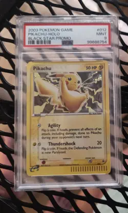 2003 POKEMON BLACK STAR PROMO #012 PIKACHU-HOLO PSA 9 - Image 1