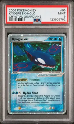 2006 POKEMON EX CRYSTAL GUARDIANS #95 KYOGRE EX-HOLO PSA 9 - Image 1