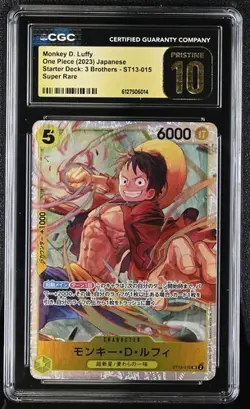 2023 ONE PIECE JAPANESE ST13-015 3 BROTHERS MONKEY D LUFFY CGC 10 PRISTINE - Image 1