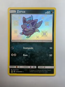 Pokemon TCG Zorua SV25/SV94 Hidden Fates Shiny Vault Holo Card - Image 1