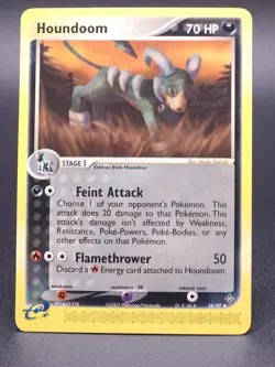 Houndoom 34/97 Pokemon EX Dragon Regular Rare Card - NM - Image 1