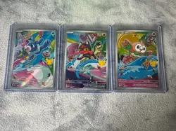 Pokemon Illustration Series 1 Chimchar Piplup and Turtwig Promo Cards alolan - Image 1