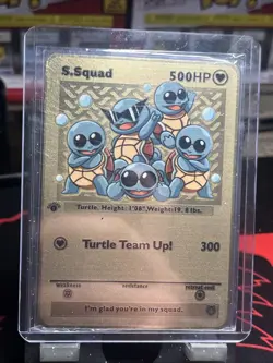 S. Squad Turtle Team Up! Full Metal Card. NOT TCG. Fan Art. Mint Condition - Image 1