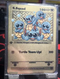 S. Squad Turtle Team Up! Full Metal Card. NOT TCG. Fan Art. Mint Condition - Image 3
