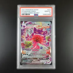 PSA 10 Gengar Vmax 271/264 Pokemon Fusion Strike Holo Alternative Art Card - Image 1