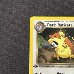 Dark Raticate 51/82 1st Edition Team Rocket Pokemon Card Pen Marks on Border - Image 2
