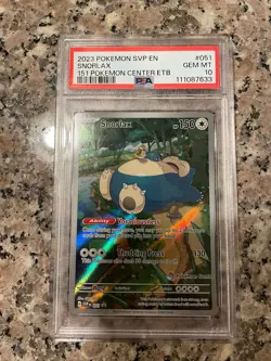 2023 Pokemon SVP Black Star Promo Snorlax #051 151 Pokemon Center Etb PSA 10 - Image 2