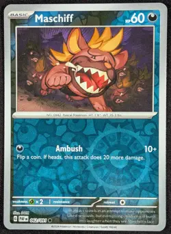 Maschiff 2024 Paldean Fates Reverse Holo Pokemon Card 062/091 (NM) - Image 1