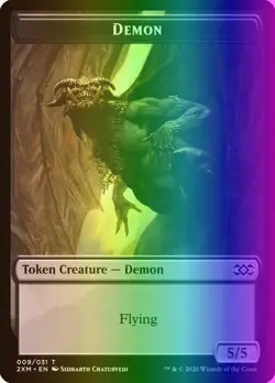 MTG Magic the Gathering Token - Demon // Squirrel (9/503) Double Masters NM FOIL - Image 1